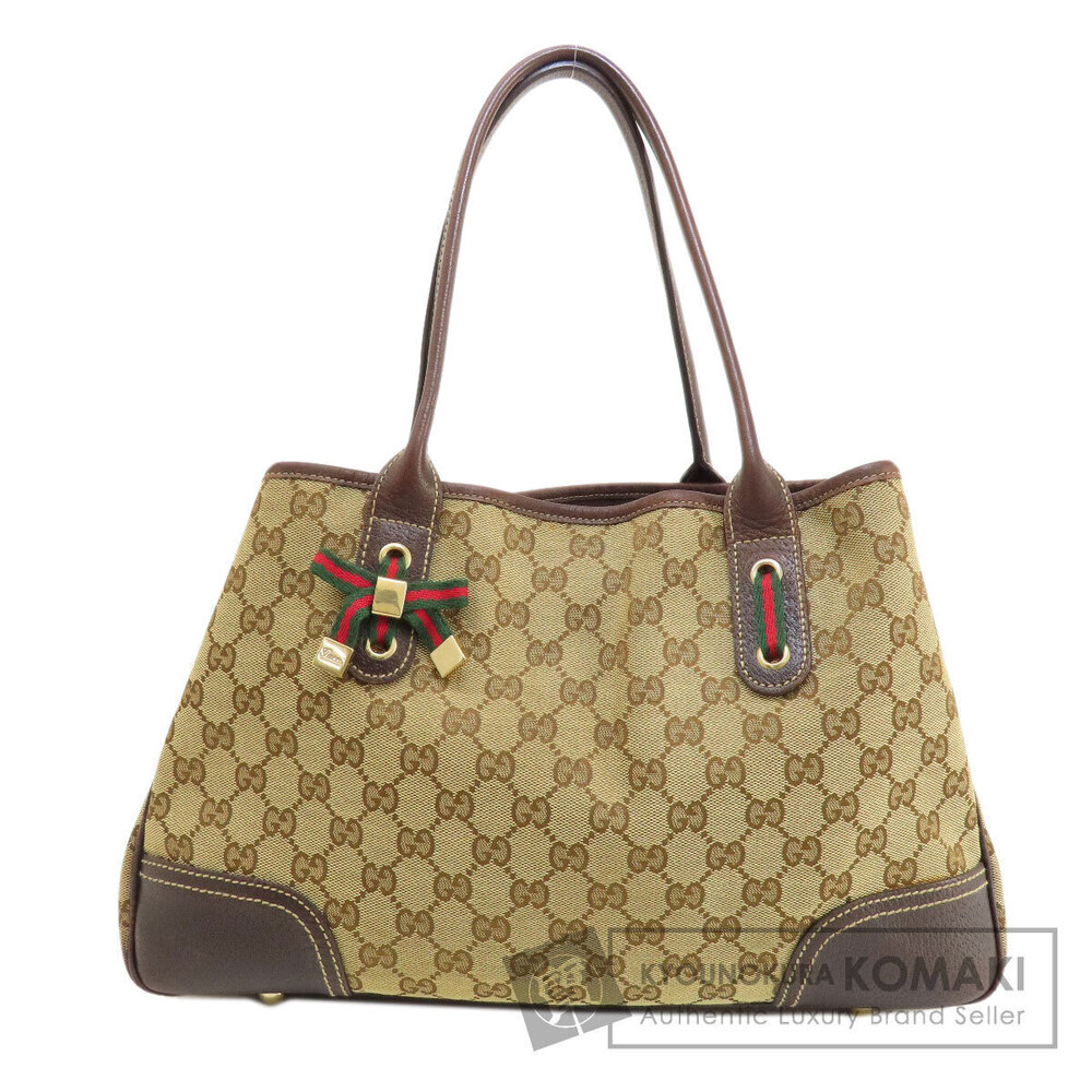 Gucci Canvas GG web Bag Brown Line Sherry Tote - Picture 2 of 11